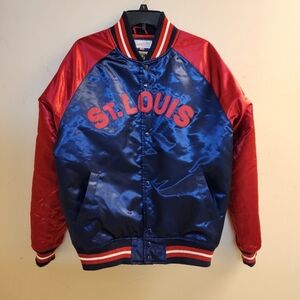 Mitchell Ness St. Louis Cardinals Red Blue Jacket Cooperstown Medium